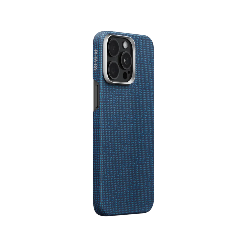 iPhone 15 Pro,PITAKA Monogram Dark Blue,Tactile Woven Case
