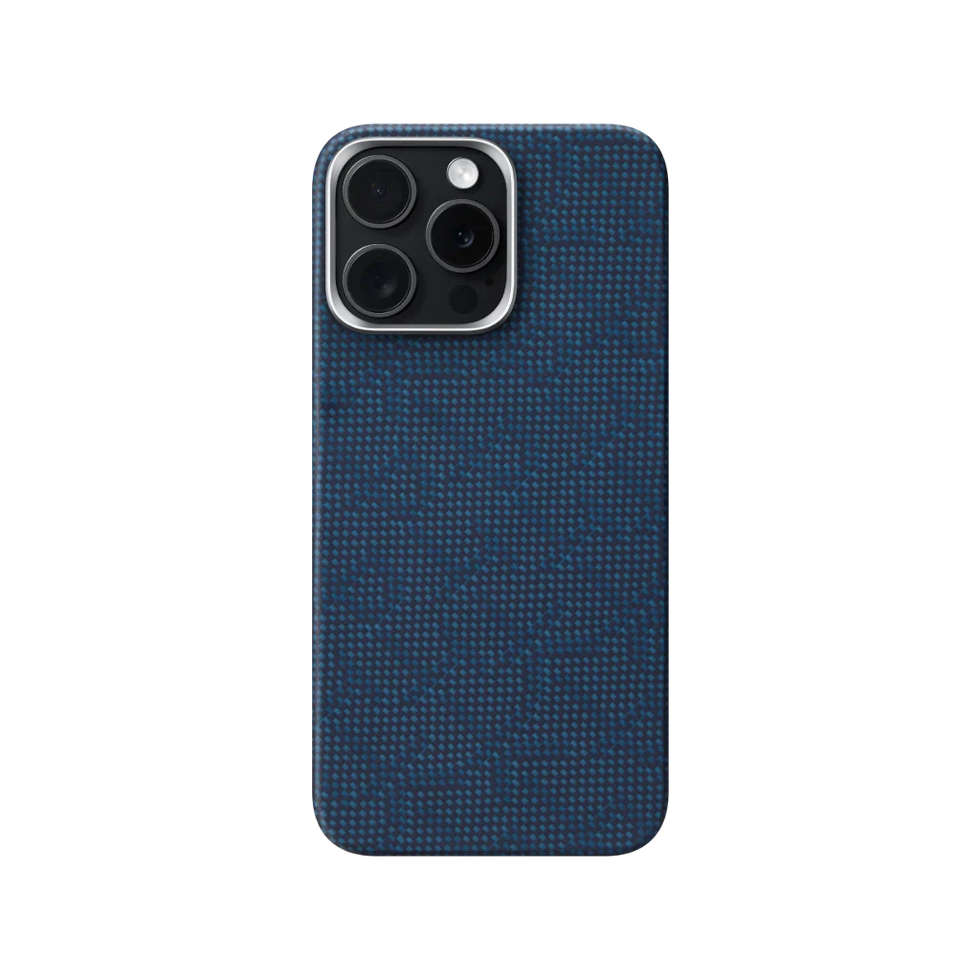 iPhone 15 Pro,PITAKA Monogram Dark Blue,Tactile Woven Case