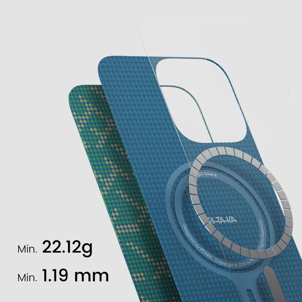 iPhone 16 Pro Max+iPhone 16 Pro+iPhone 15 Pro Max+iPhone 15 Pro,PITAKA Monogram Gold/Green,Tactile Woven Case