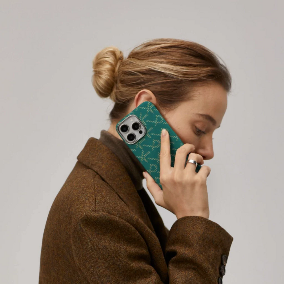 iPhone 16 Pro Max+iPhone 16 Pro+iPhone 15 Pro Max+iPhone 15 Pro,PITAKA Monogram Gold/Green,Tactile Woven Case